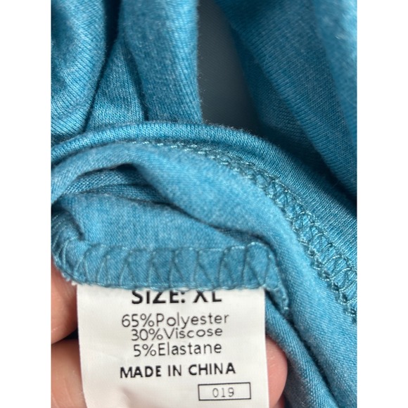 DOKOTOO Women Teal Blue Long Sleeve Relaxed Fit Dolman Top Size XL - Picture 3 of 5